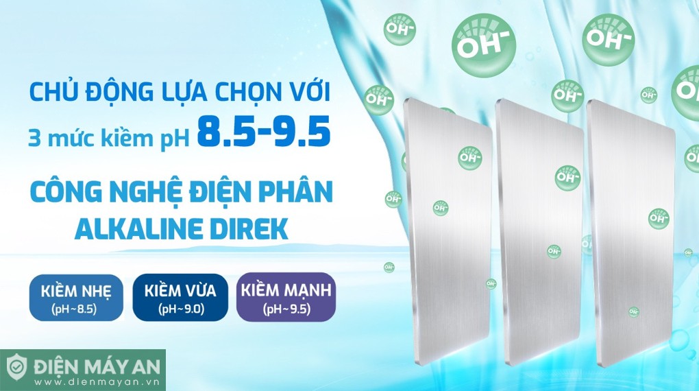 Máy lọc nước RO nóng nguội lạnh Hydro-ion kiềm Karofi KAE-S86 PRO 13 lõi